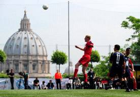 A player of the North American Martyrs f