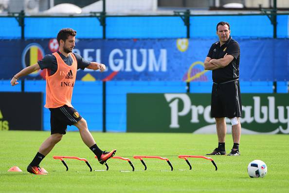 Marc Wilmots e Dries Mertens (getty images)