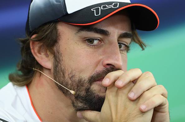 Fernando Alonso in conferenza stampa (getty images) SN.eu