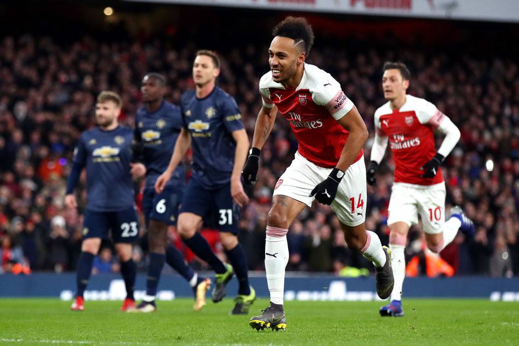 Aubameyang ha segnato il raddoppio contro i red devils