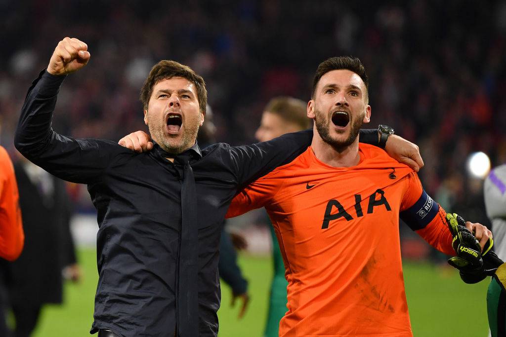 Pochettino e Lloris esultano ad Amsterdam