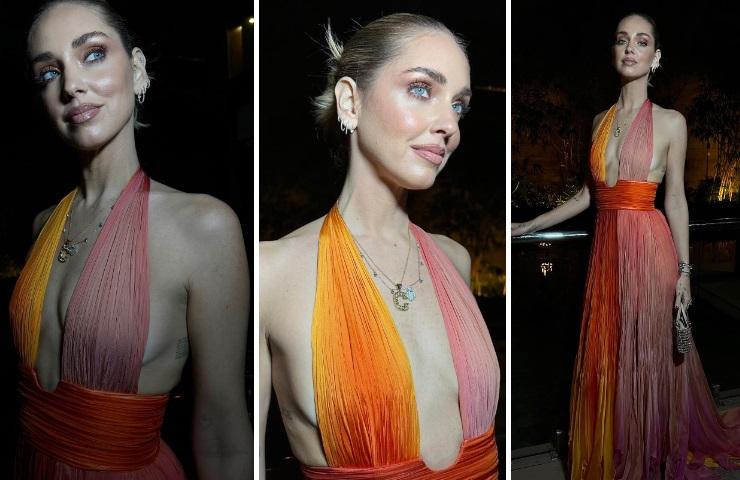 Chiara Ferragni abito elegante senza reggiseno