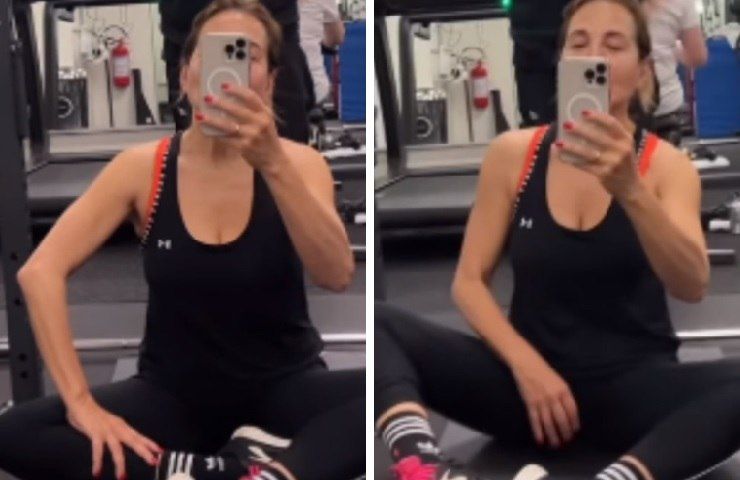 Barbara d'Urso selfie in palestra