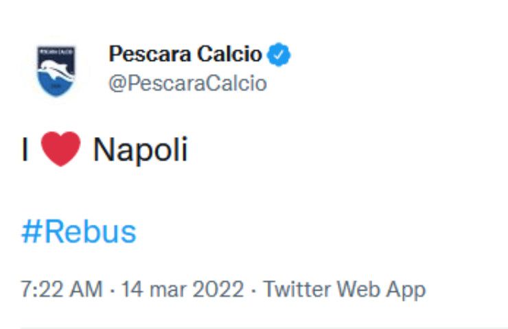 Tweet Pescara Calcio