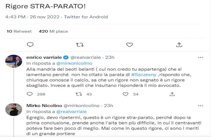 Enrico Varriale polemica twitter