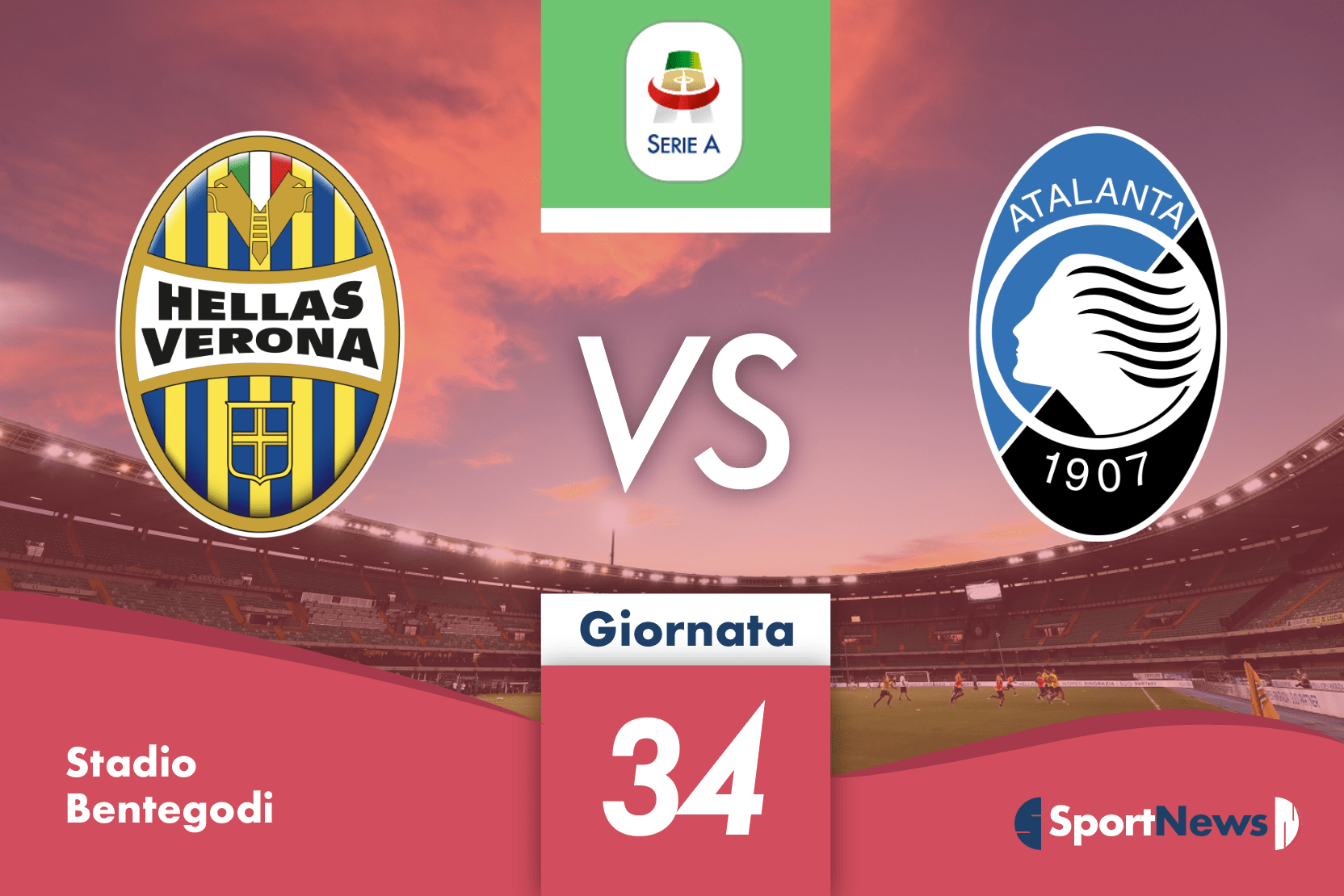 Verona Atalanta 34 girnata serie a